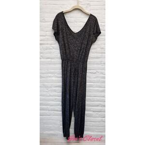 Gemstone Women's One Piece  Lounge Romper Jumpsuit  Sz M Cozy Soft Charcoal